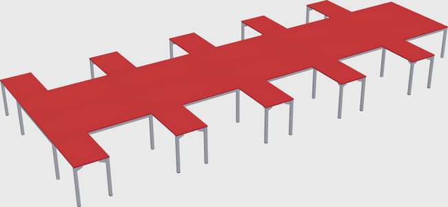 Shared l-shaped desk