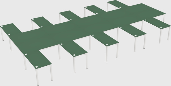 Shared l-shaped desk