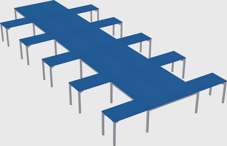 Shared l-shaped desk
