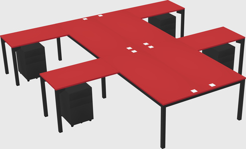 Shared l-shaped desk
