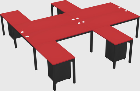 Shared l-shaped desk