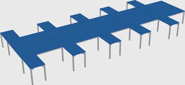 Shared l-shaped desk