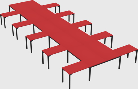 Shared l-shaped desk