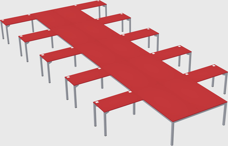 Shared l-shaped desk
