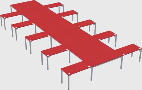 Shared l-shaped desk