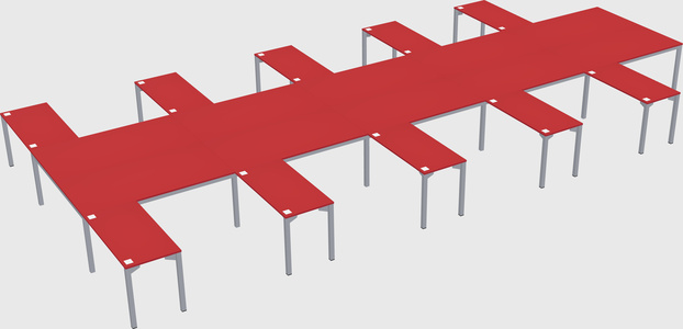 Shared l-shaped desk