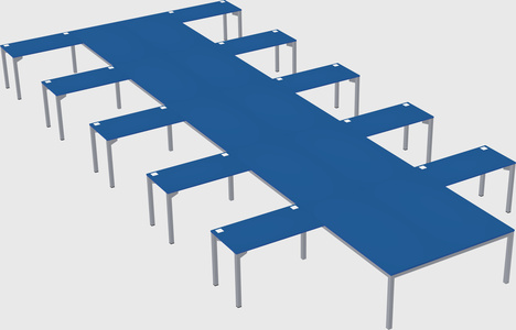 Shared l-shaped desk