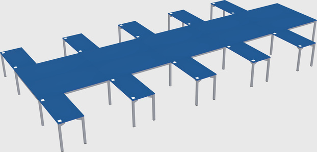Shared l-shaped desk