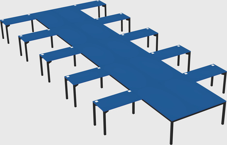Shared l-shaped desk