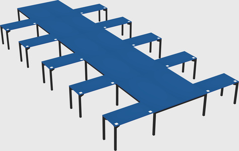 Shared l-shaped desk