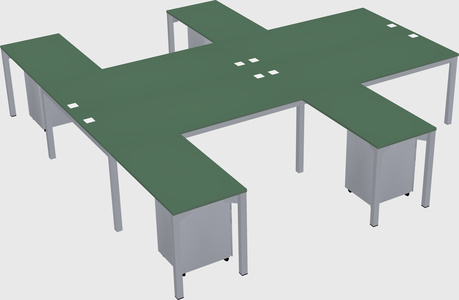 Shared l-shaped desk