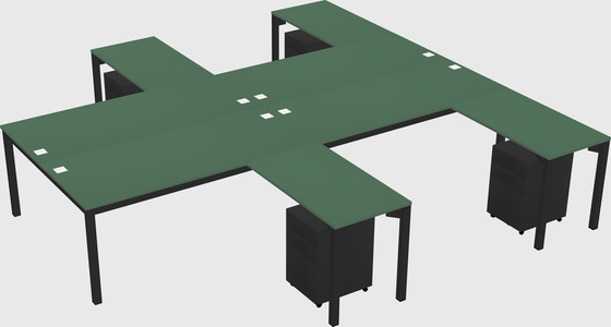 Shared l-shaped desk