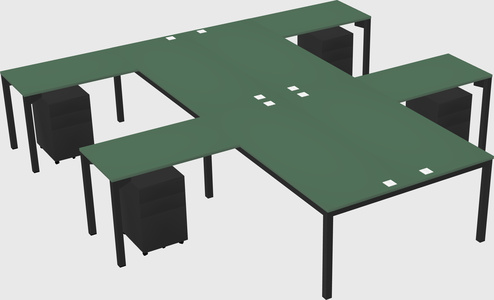 Shared l-shaped desk