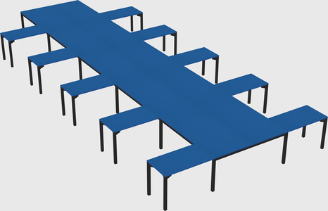 Shared l-shaped desk