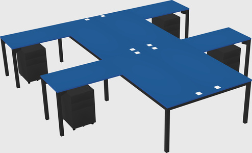 Shared l-shaped desk
