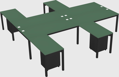 Shared l-shaped desk