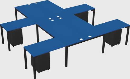 Shared l-shaped desk