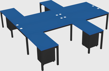 Shared l-shaped desk
