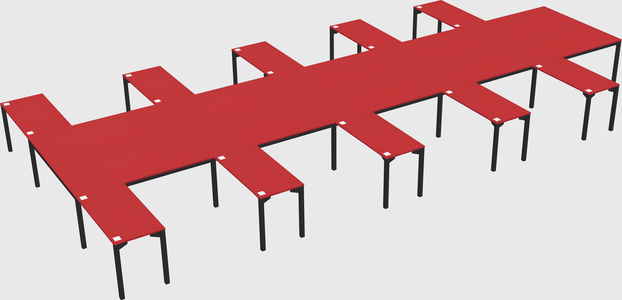 Shared l-shaped desk