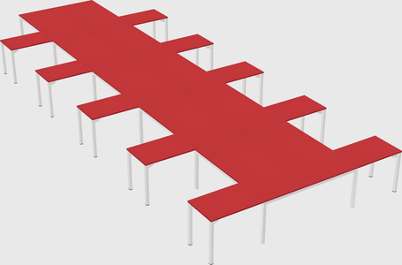 Shared l-shaped desk