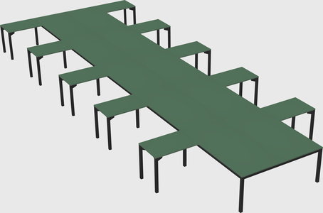 Shared l-shaped desk