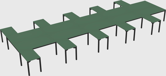 Shared l-shaped desk