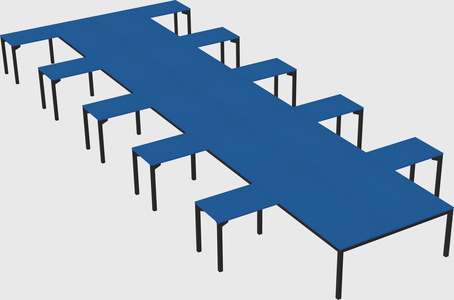 Shared l-shaped desk