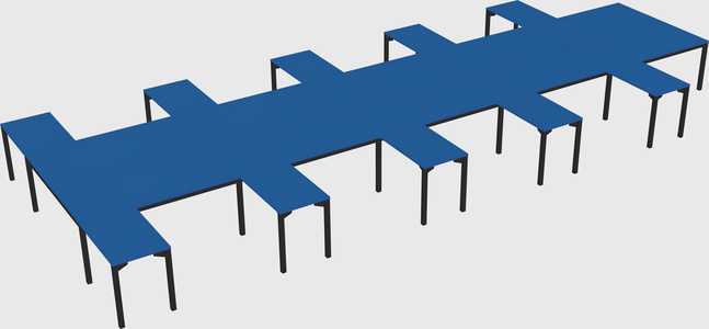 Shared l-shaped desk