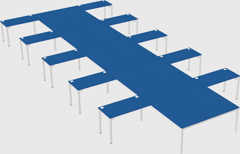 Shared l-shaped desk