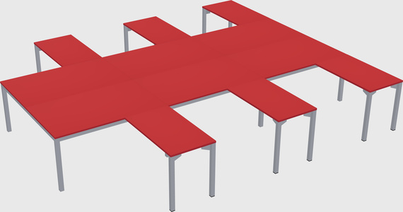Shared l-shaped desk