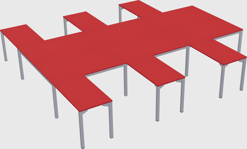 Shared l-shaped desk