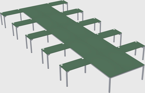 Shared l-shaped desk