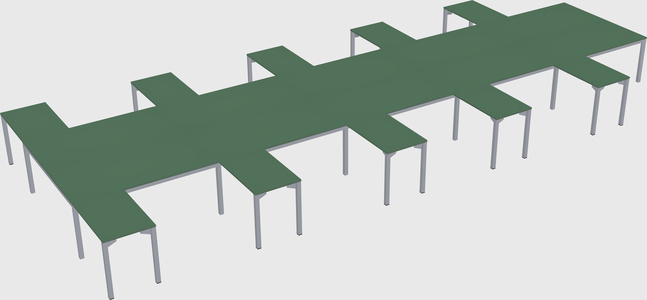 Shared l-shaped desk