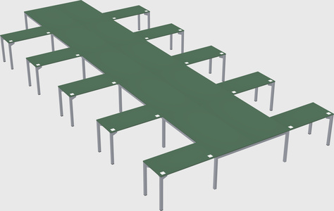 Shared l-shaped desk