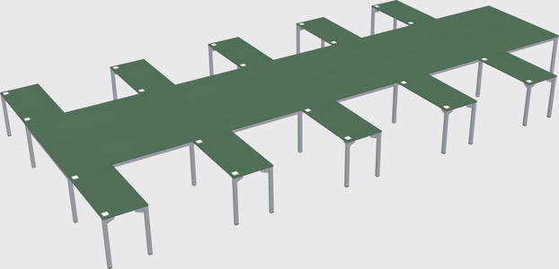 Shared l-shaped desk