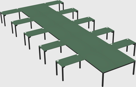 Shared l-shaped desk
