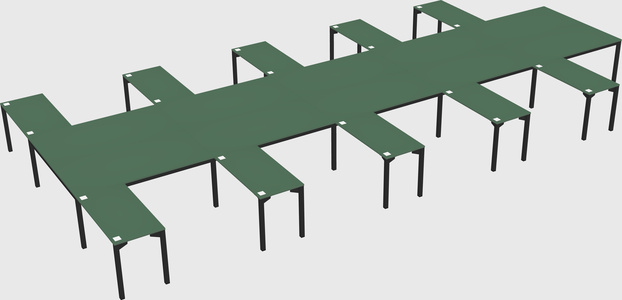 Shared l-shaped desk