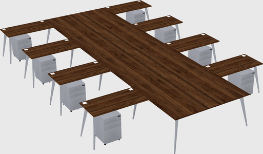 Shared l-shaped office desk system