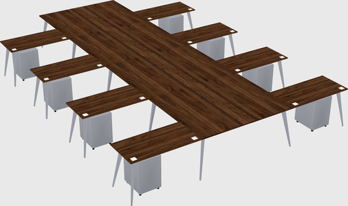 Shared l-shaped office desk system