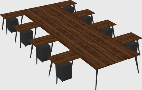 Shared l-shaped office desk system