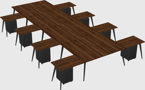 Shared l-shaped office desk system