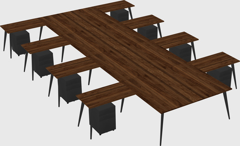 Shared l-shaped office desk system