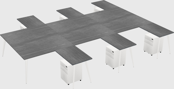 Shared L-shaped Office Desk System