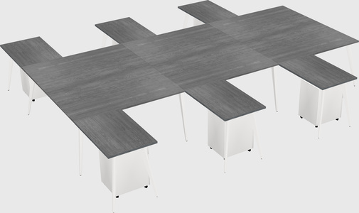 Shared l-shaped office desk system