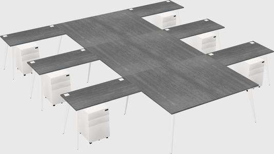 Shared l-shaped office desk system