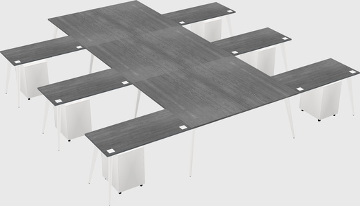 Shared l-shaped office desk system