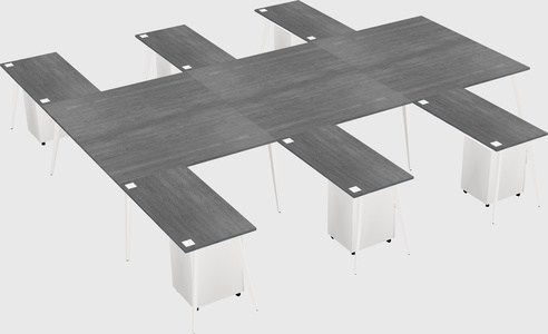 Shared l-shaped office desk system