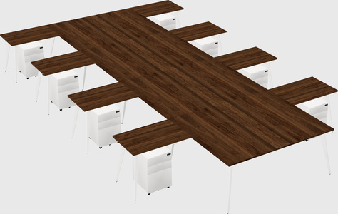 Shared l-shaped office desk system