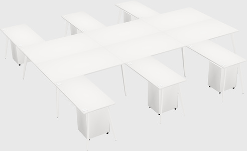 Shared l-shaped office desk system