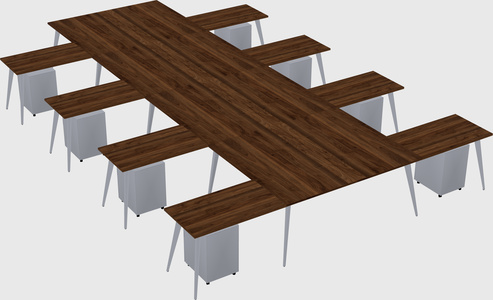 Shared l-shaped office desk system